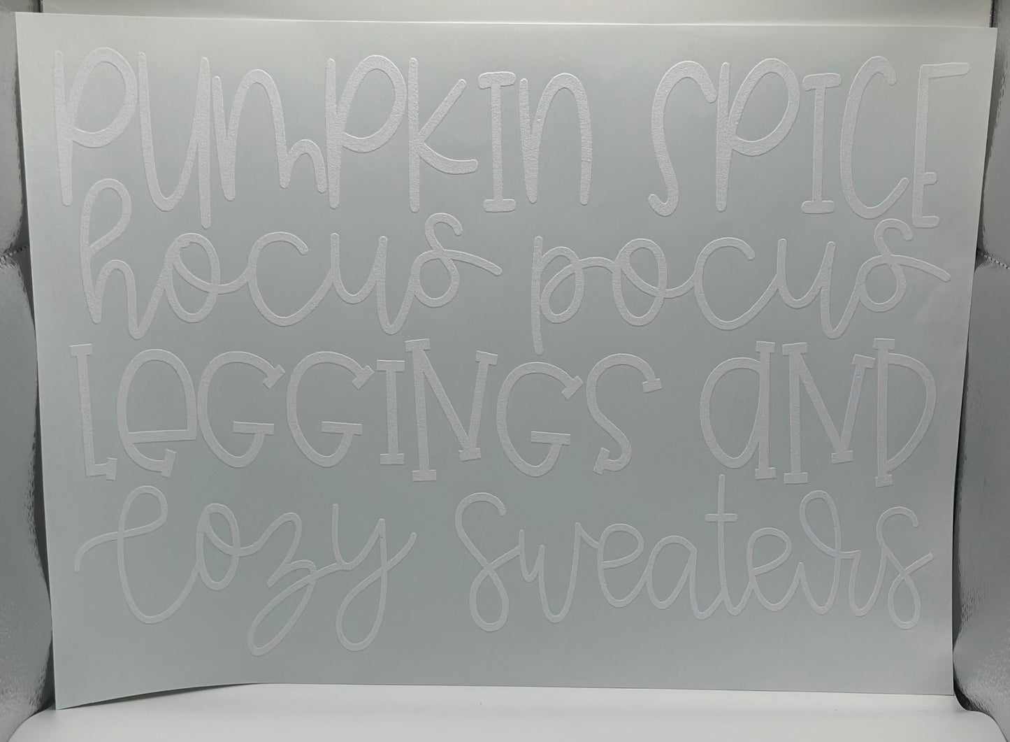 Fall Words Screen Print White
