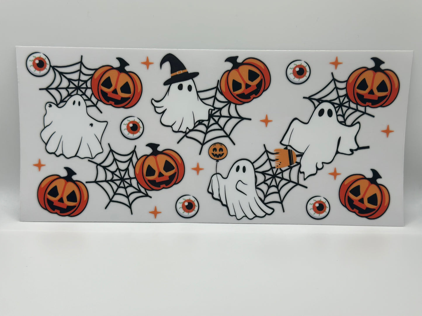 Spider Web Ghost and Pumpkin