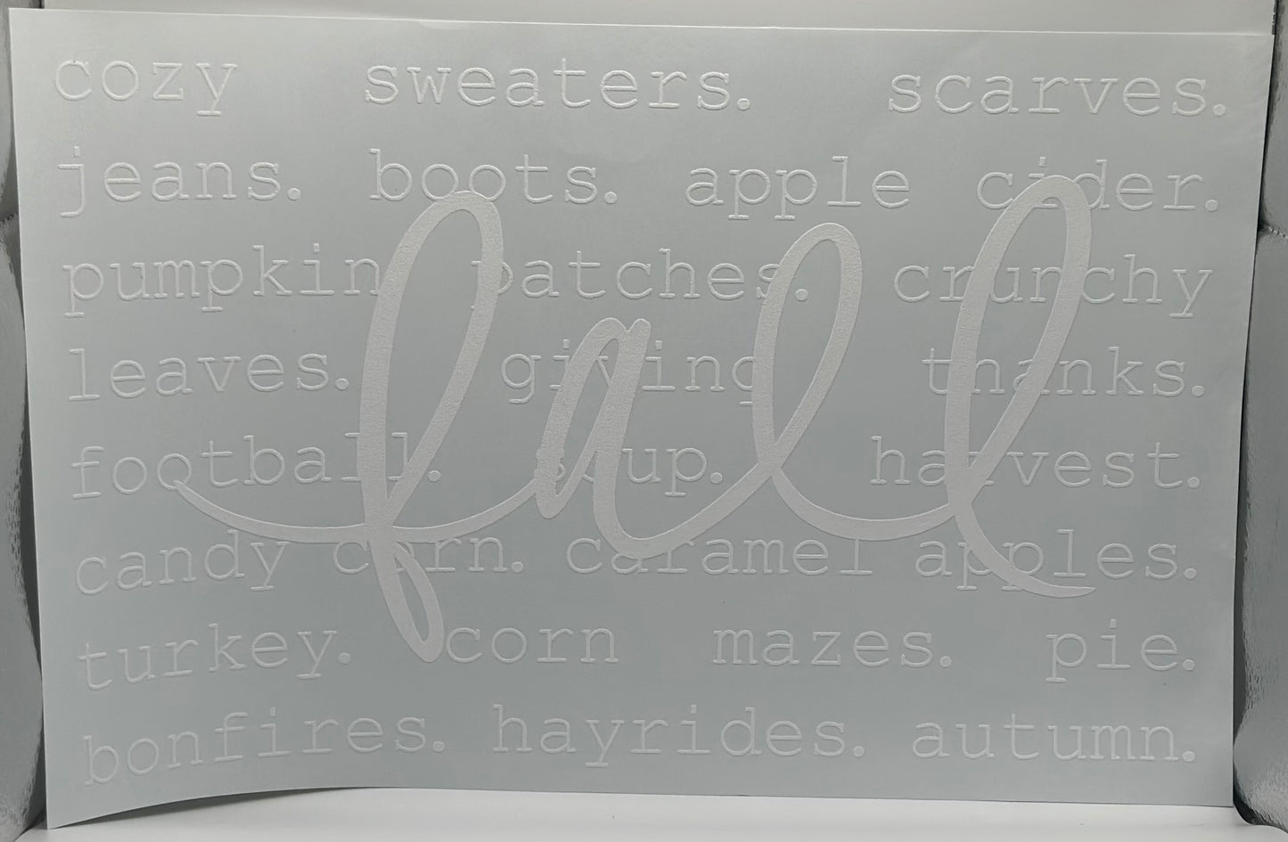 Fall Screen Print White Ink