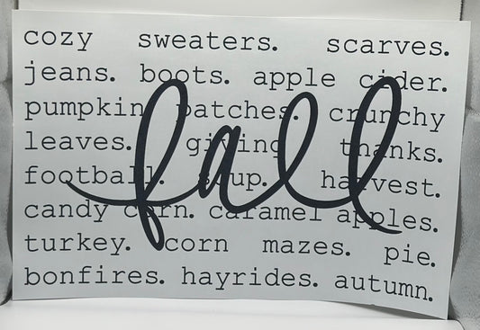 Fall Screen Print Black Ink