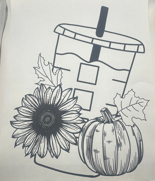 Sunflower/Pumpkin Coffee Screen Print
