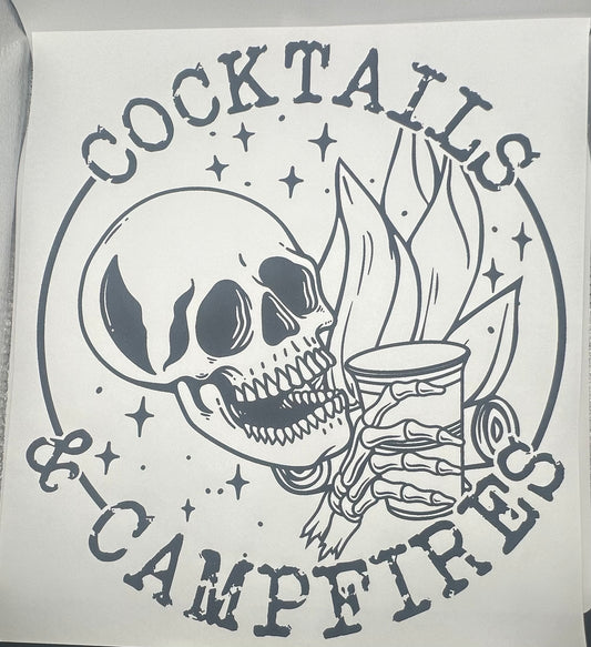 Cocktails & Campfires Screen Print