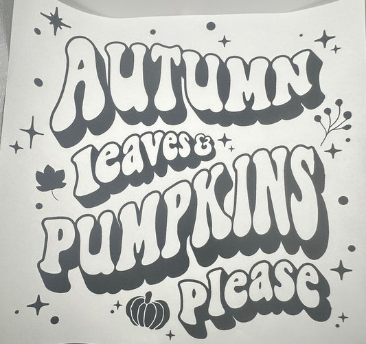 Autumn Leaves & Pumpkins Please Screen Print
